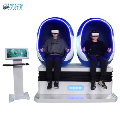 Películas completas del cine de la silla del huevo de los asientos 9D VR del movimiento 2 que tiran el simulador de los juegos