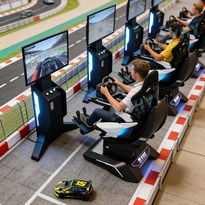 Simulador de carreras AR multijugador YHY VR con pistas de carreras personalizadas para competición realista