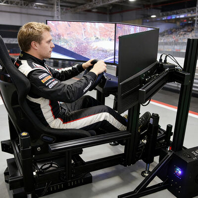 Cuatro Ejes Simulador de carreras de detección de movimiento a gran escala Cockpit Consola de juegos G-fuerza asiento dinámico de automóvil Equipo completo