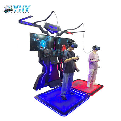 Plataforma de batalla de realidad virtual VR 360 para dos jugadores con construcción de metal y fibra de vidrio para uso en centros comerciales interiores