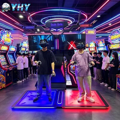 Máquina de juego interactiva del simulador del tiroteo del arma de Vr del patio interior en venta Máquina de la batalla de la arcada Vr con los vidrios de Htc Vr