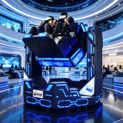 Parque temático VR comercial de alto rendimiento Paseo de montaña rusa de doble asiento de 1080 grados Simulador de movimiento