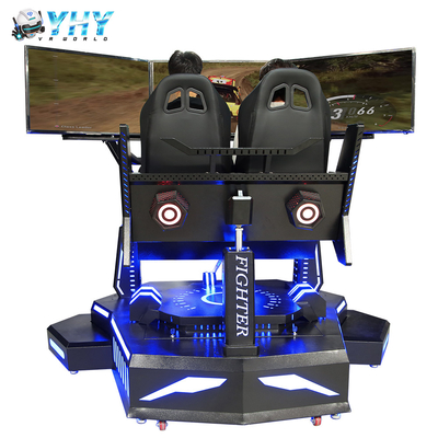 2 pantalla de los jugadores tres que compite con el simulador de conducción ajustable del volante del juego del simulador