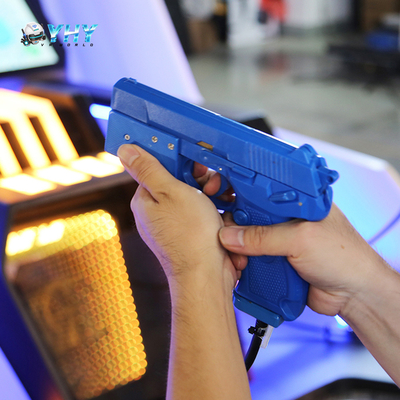 Simulador de disparos VR para niños con armas y pantallas dobles de 65 pulgadas para competición multijugador