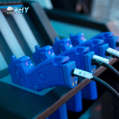 Simulador de disparos VR para niños con armas y pantallas dobles de 65 pulgadas para competición multijugador