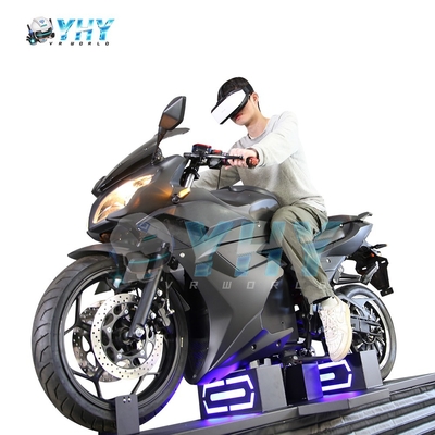Simulador de motocicleta VR para un jugador con equipo de realidad virtual arcade con iluminación de neón