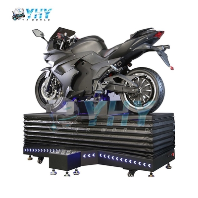 Simulador de motocicleta VR para un jugador con equipo de realidad virtual arcade con iluminación de neón
