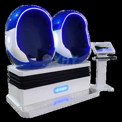 Fácil operación 2 asientos 9d Vr Cine forma de huevo 9d Cine silla de realidad virtual para parque temático / parque de diversiones