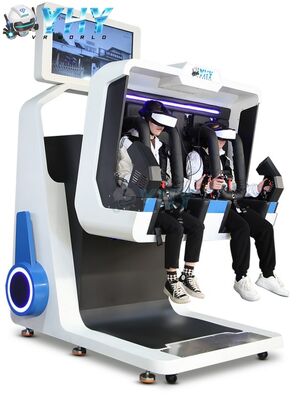 9D VR Simulator Indoor 360 Degree Game 2 Players Rotating Metal Virtual Reality Roller Coaster with Shooting Wind Effect  