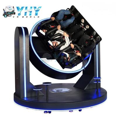 Virtual Reality 360 Equipment 9D VR Cinema Simulation 360 Degree Motion Rotation Game Three Seats Roller Coaster Simulator 