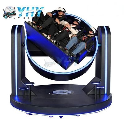 Montaña rusa VR giratoria 360 para máquina base de silla con 3 asientos Simulador Vr para tres jugadores en parque de atracciones