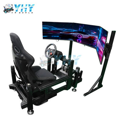 YHY 4DOF Sim Racing Cockpit con estructura de aleación de aluminio y simulador de carreras de movimiento de 3 pantallas