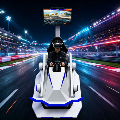 VR Karting Coche de carreras Negro o blanco 9D simulador de realidad virtual de kart máquina de juegos de entretenimiento simulador de movimiento de carreras