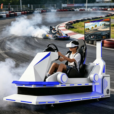 VR Karting Coche de carreras Negro o blanco 9D simulador de realidad virtual de kart máquina de juegos de entretenimiento simulador de movimiento de carreras