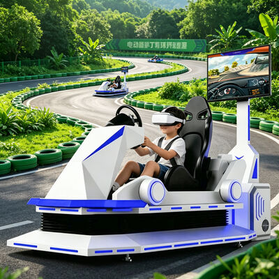 VR Karting Coche de carreras Negro o blanco 9D simulador de realidad virtual de kart máquina de juegos de entretenimiento simulador de movimiento de carreras