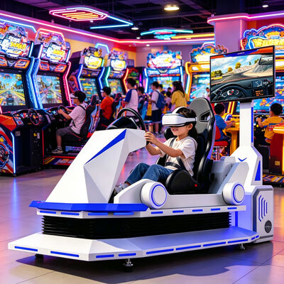 Máquina de juego de karting para automóviles en interiores con simulador de carreras de VR de metal 9D con experiencia de conducción en realidad virtual para ocasiones en aeropuertos y centros comerciales