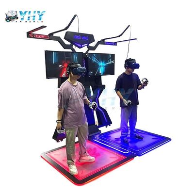 Máquina de juego interactiva del simulador del tiroteo del arma de Vr del patio interior en venta Máquina de la batalla de la arcada Vr con los vidrios de Htc Vr