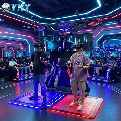 Arcade Realidad Virtual Simulador de música de baile VR Walk Platform 2 Jugadores VR Simulador de juego de batalla