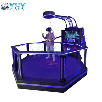 Estación de batalla VR comercial interactiva Iluminación azul Competición inmersiva de obstáculos VR Arcade Machine VR Experiencia