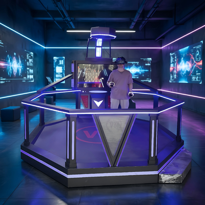 Parque temático en interiores Ganar dinero Realidad virtual Juegos de batalla Máquina plataforma de caminata VR