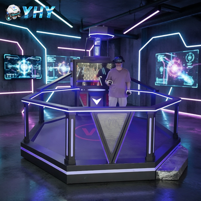 Estación de batalla VR comercial interactiva Iluminación azul Competición inmersiva de obstáculos VR Arcade Machine VR Experiencia