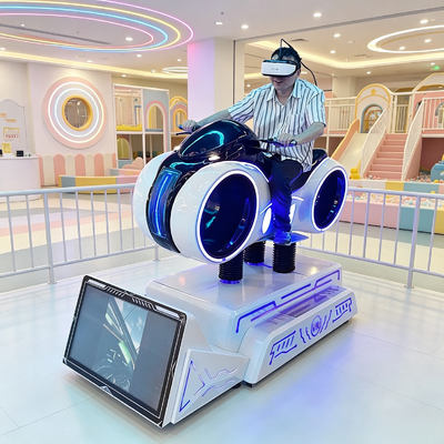 Parque Infantil Cubierto para Niños Equipo de Realidad Virtual 360 Operado con Monedas Juegos de Motocicleta Coche de Carreras VR 9D Simulador de Motocicleta VR 9D