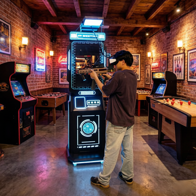 Máquina Arcade de Tiro VR Comercial Independiente Soporta Simulador de Pistola de Realidad Virtual Operado por Monedas con Pantalla LCD