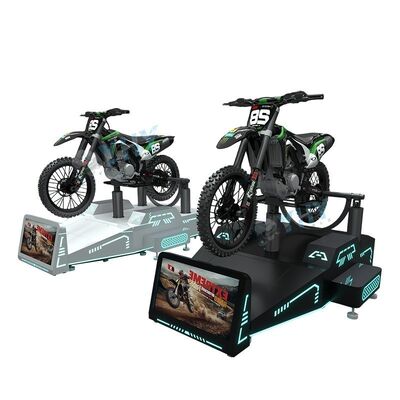 Simulador de carreras de motos todoterreno VR comercial de 4kw con plataforma de movimiento dinámico completo