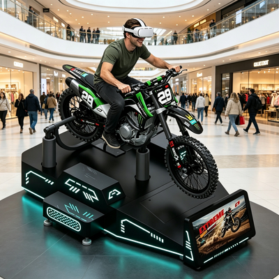 Simulador comercial de motocicleta de montaña VR de un solo asiento con retroalimentación de movimiento en tiempo real