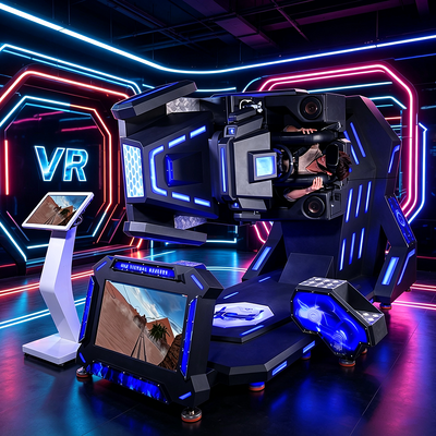 3-in-1 VR 360 Terminator Simulator Combining Roller Coaster Racing and Flight Motion for Shopping Malls