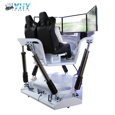 YHY VR Factory Manufacture 6 DOF Plataforma Simulador de carreras 3 Screen Driving Car Arcade Máquina de juegos Amusement Rides para 2 jugadores