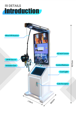 Máquina de juego de arcade de disparos VR 9D Realidad Virtual Pantalla de 42 pulgadas Show en vivo Simulación de disparo VR
