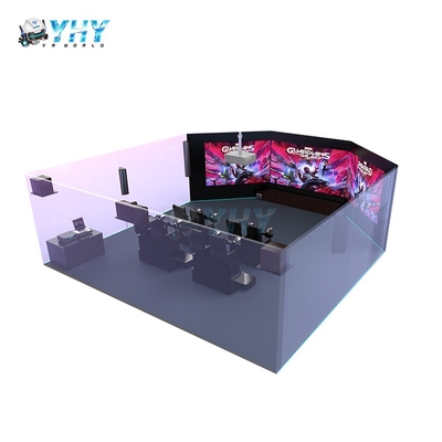 Equipo de parque de atracciones Experiencia inmersiva de vidrio 3D Cine 7d Asientos multijugador Película con disparos