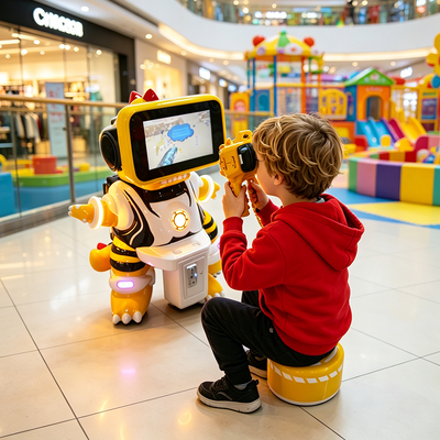 La popularidad grande VR embroma el simulador de fichas de la máquina de juego de arcada del dinosaurio VR con los juegos de los niños