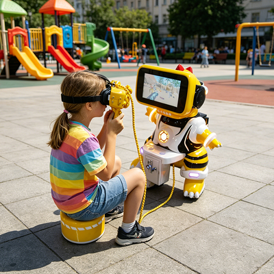 9D Realidad Virtual Entretenimiento Máquinas de Juego VR para Niños para Centro Comercial Aeropuerto Público Interior de Fibra de Vidrio Metal
