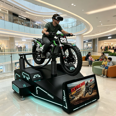 Simulador de motocicleta VR comercial de fábrica de Guangzhou con sistema de retroalimentación háptica