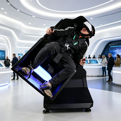 Dinámica de asiento único 360 grados montaña rusa paseo VR plataforma de movimiento arcade con auriculares Deepoon 4K