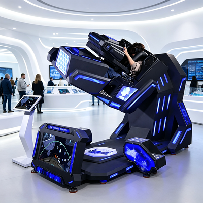 Simulador VR 360 Terminator 3 en 1 Combinando Montaña Rusa, Carreras y Movimiento de Vuelo para Centros Comerciales