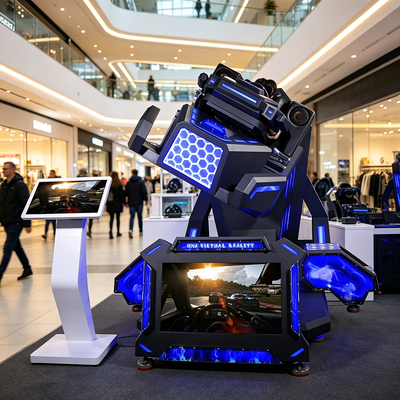 Máquina simuladora de carreras VR interactiva de 360 grados con pantalla de video en vivo para centros comerciales